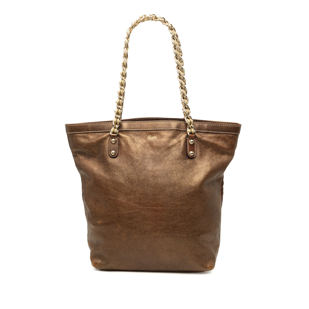 Pre-Loved Gucci Metallic Calfskin Capri Chain Tote